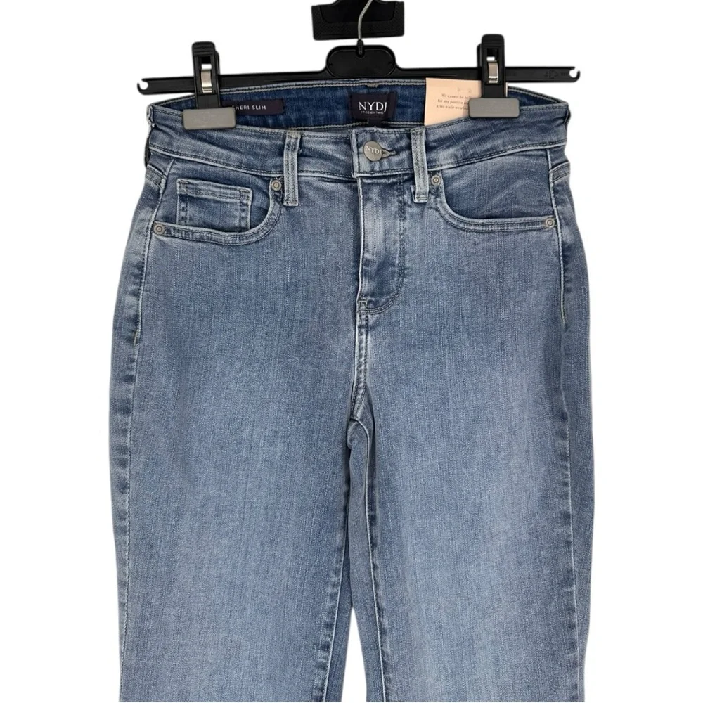 NYDJ Sheri Slim Jeans in Haley Wash size 0 NWT Stretch Pockets Medium Wash - Picture 4 of 14
